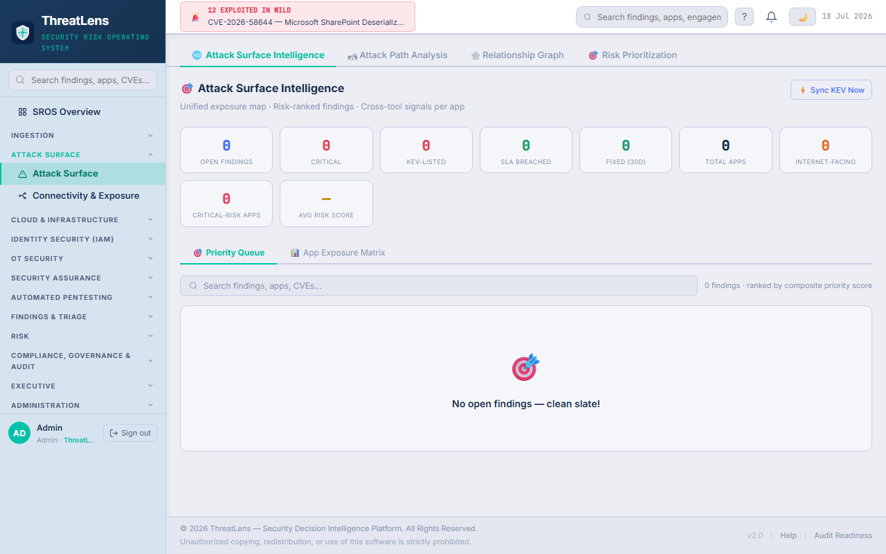 Klair Vu attack path from an internet-facing entry to a business service